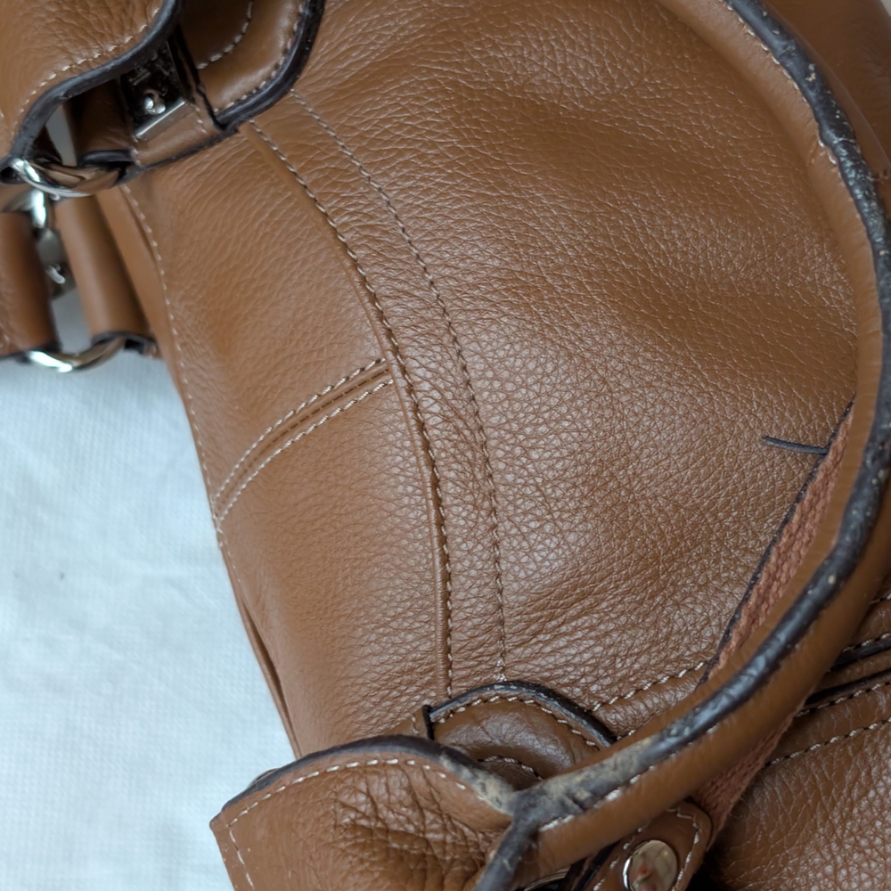 Italian Leather Brown Shoulder Crossbody Bag | Satchel by Tignanello *Imperfect - Picture 15 of 15